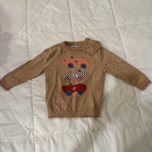 Mayoral Tan Sweater with Colorful Car Design